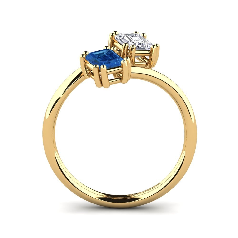 Dark Blue Zirconia Engagement Ring Ruzenka