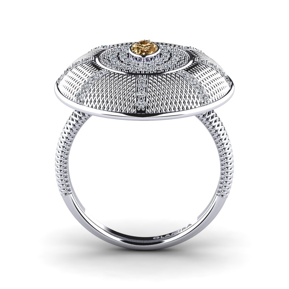 Ovalado Diamante café Anillo Ryui