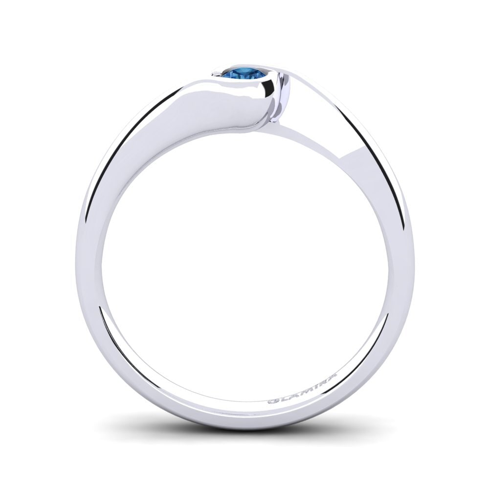 Dark Blue Zirconia Engagement Ring Sabella 0.1 crt