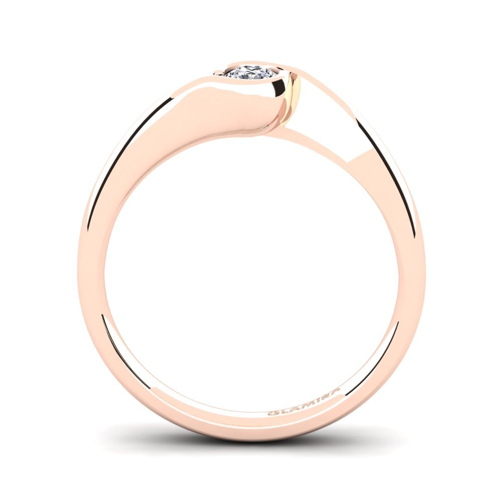 14k Oro Rosa Anillo de compromiso Sabella 016crt