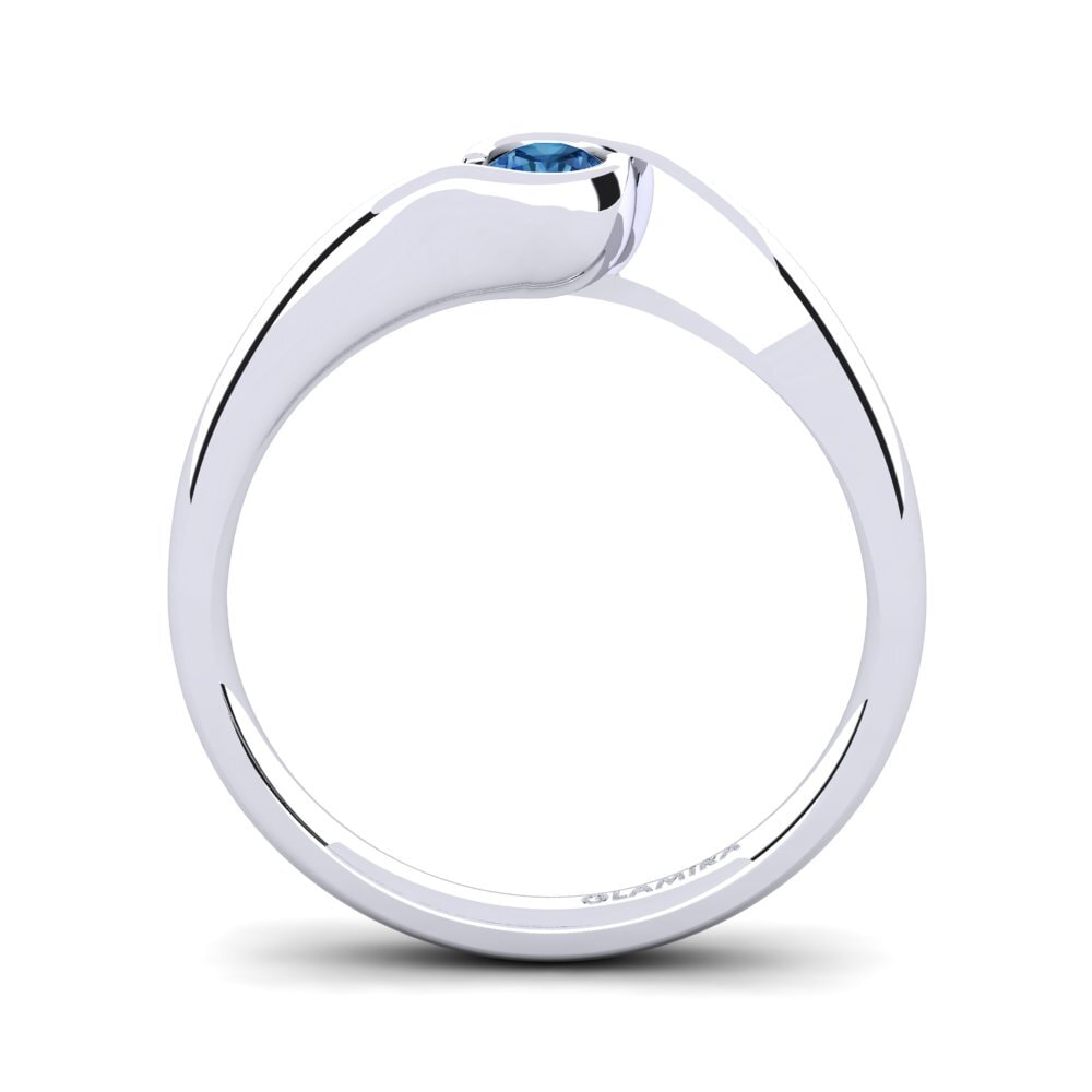 Dark Blue Zirconia Engagement Ring Sabella 0.16 crt