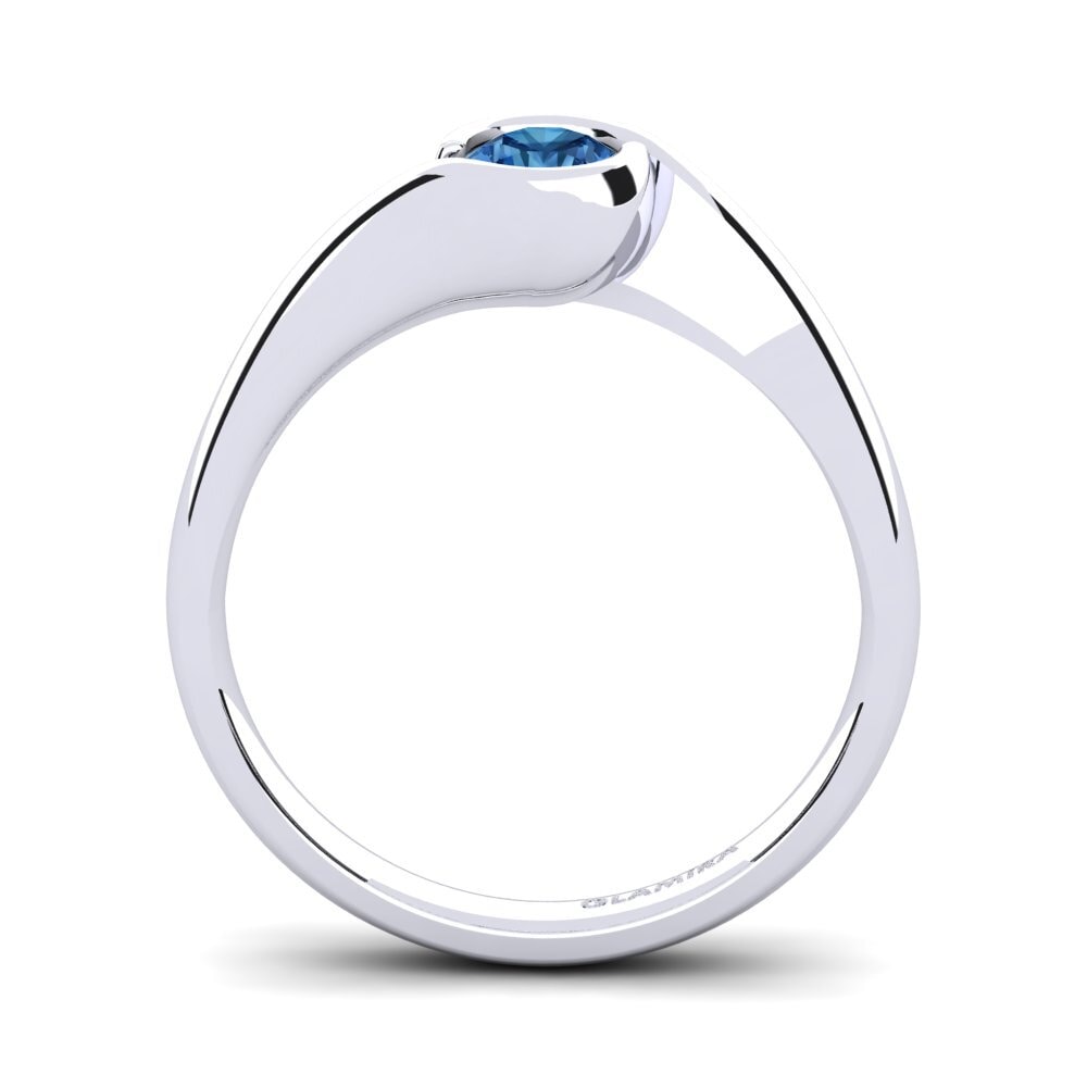 Dark Blue Zirconia Engagement Ring Sabella