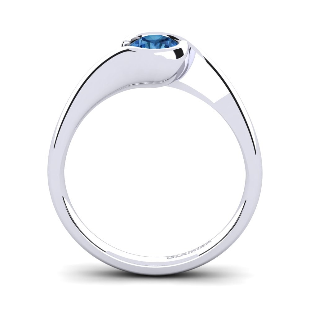 Dark Blue Zirconia Engagement Ring Sabella 0.5 crt