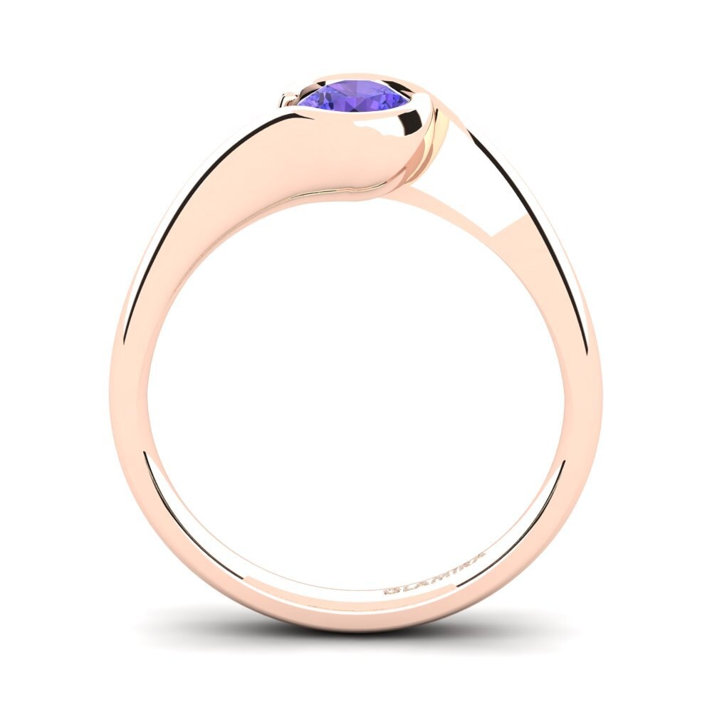 14k Oro Rosa Anillo de compromiso Sabella 05crt