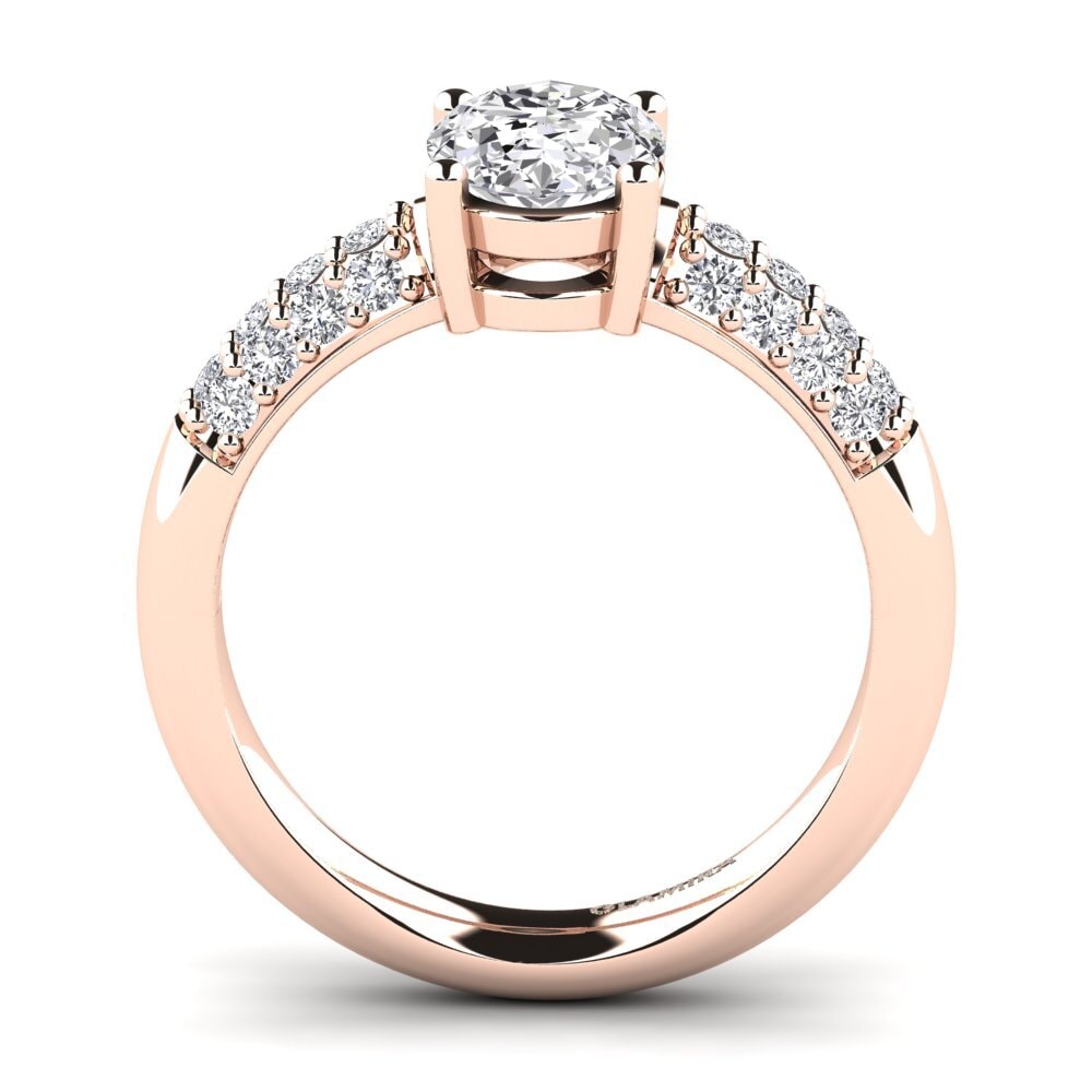 Rotgold 750 Oval Verlobungsringe Sabina