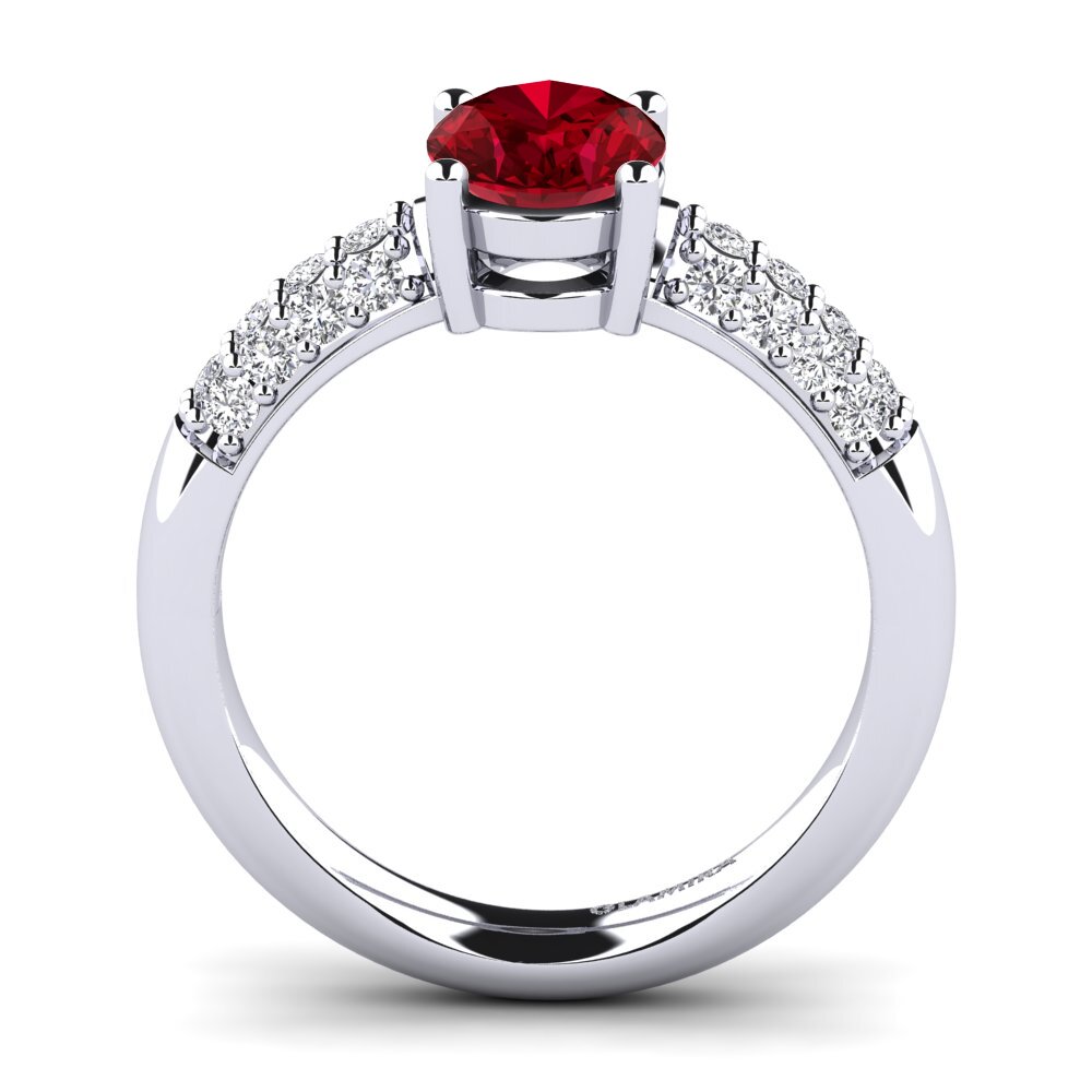 Red Zirconia Engagement Ring Sabina