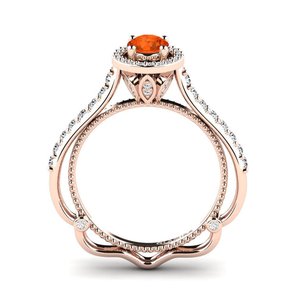Ópalo Fuego Anillo de compromiso Sadellia