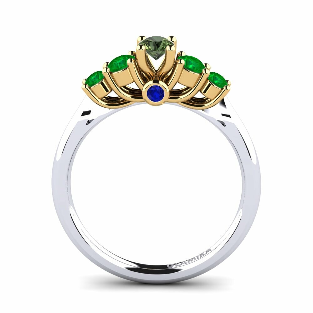 Green Sapphire Engagement Ring Sadie 0.16 crt