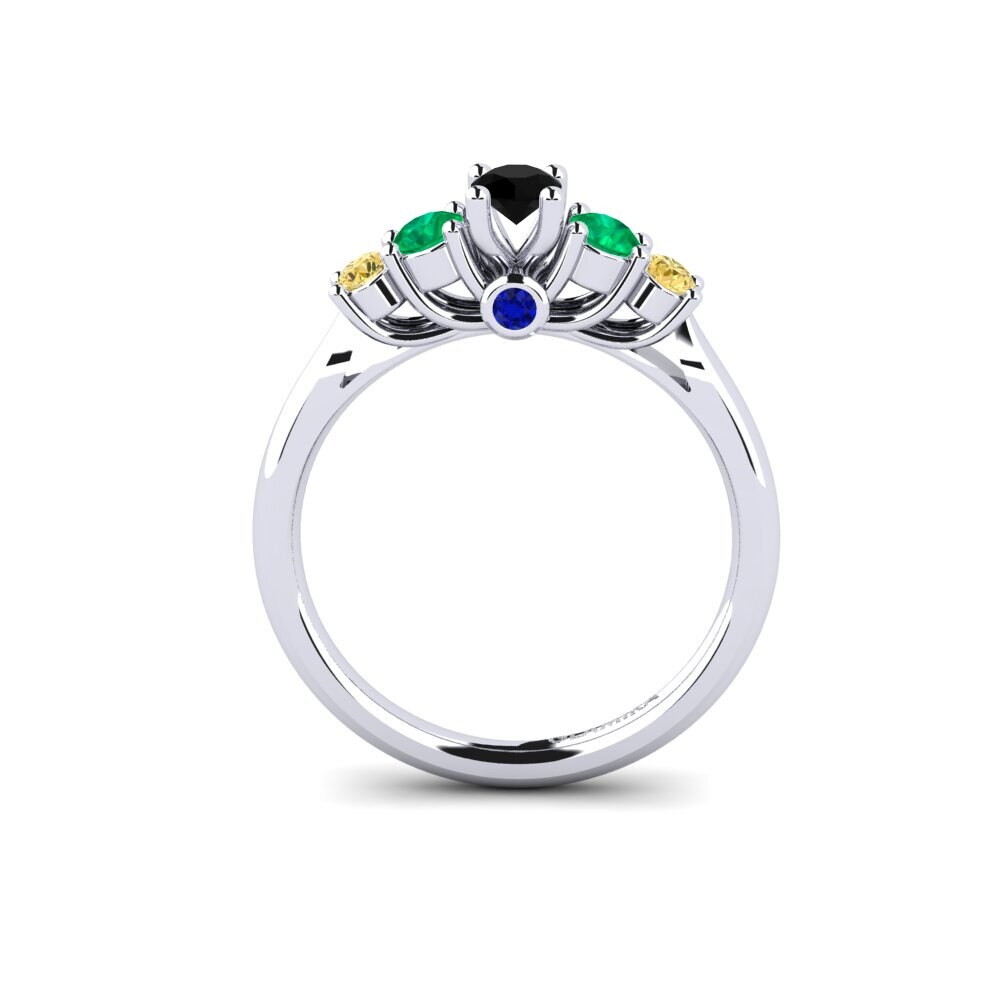 White Silver Engagement Ring Sadie 0.16 crt