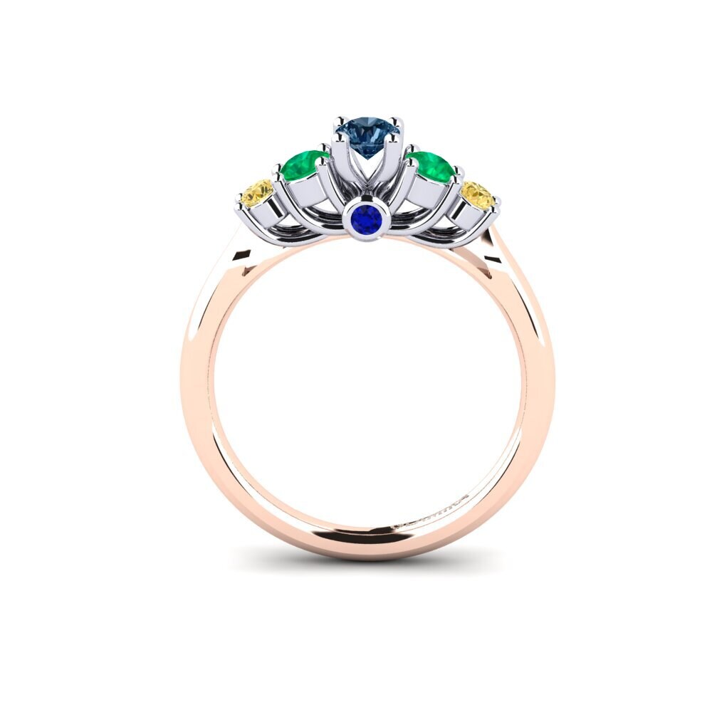 14ct Rose / White Gold Blue Diamond Engagement Ring Sadie 0.16 crt
