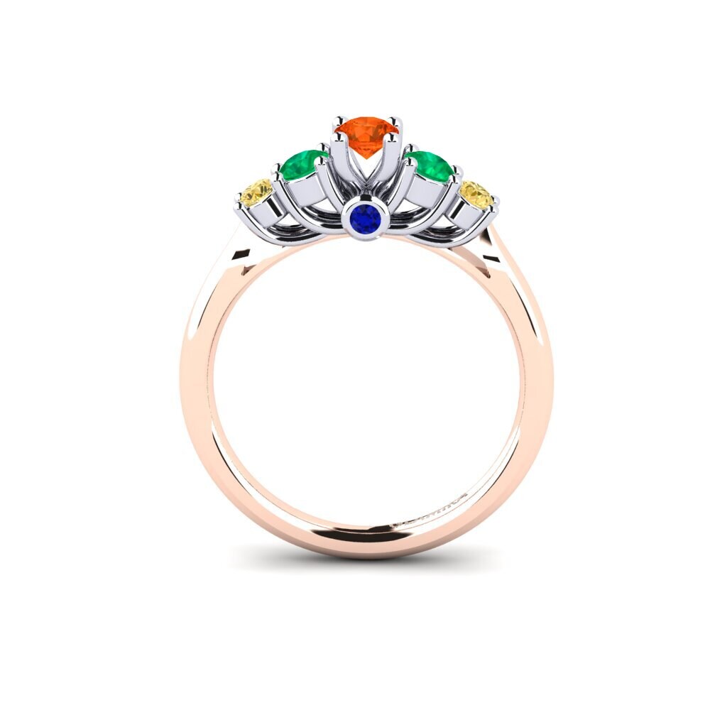 14ct Rose / White Gold Fire-Opal Engagement Ring Sadie 0.16 crt