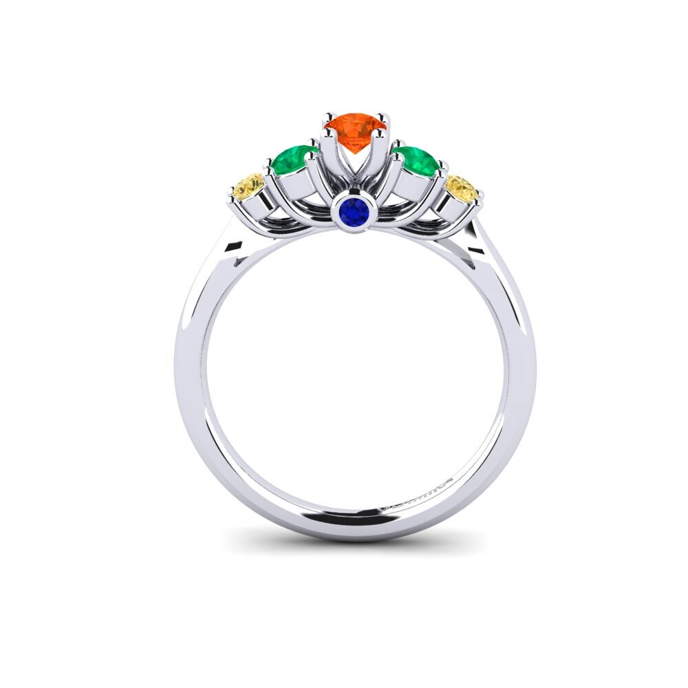 18ct White Gold Fire-Opal Engagement Ring Sadie 0.16 crt