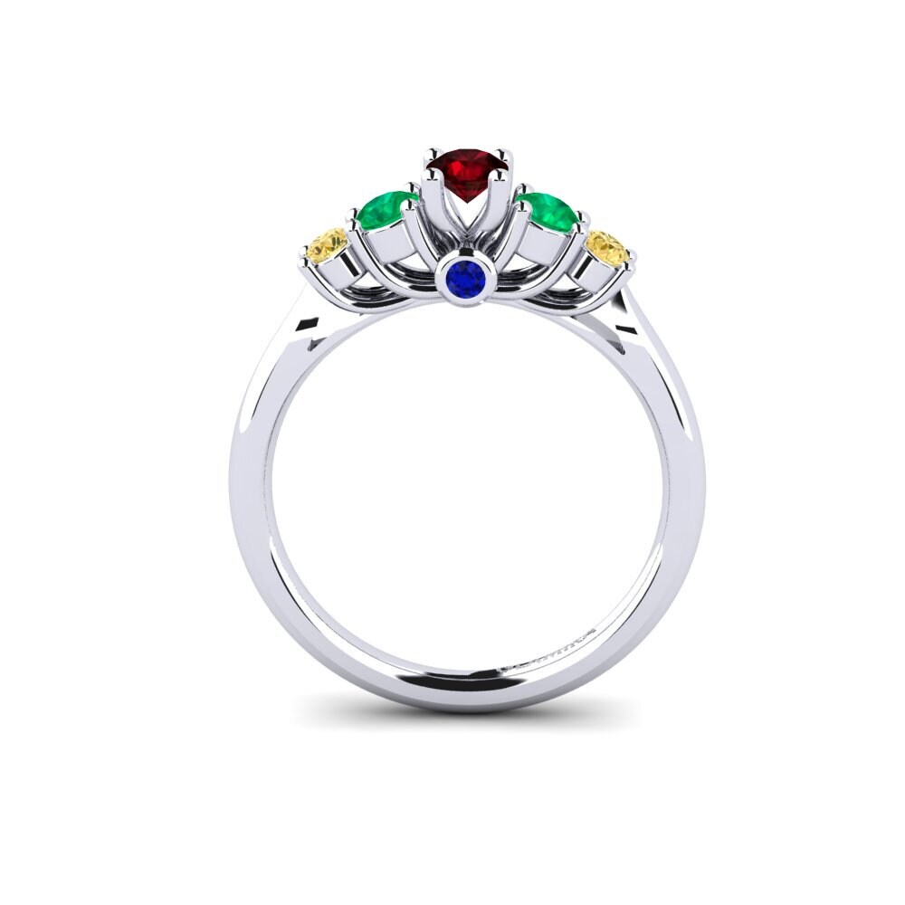 9ct White Gold Garnet Engagement Ring Sadie 0.16 crt