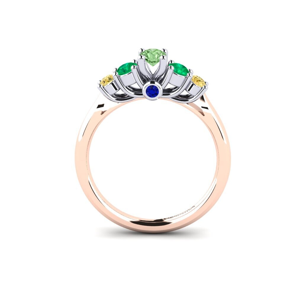 14ct Rose / White Gold Green Diamond Engagement Ring Sadie 0.16 crt