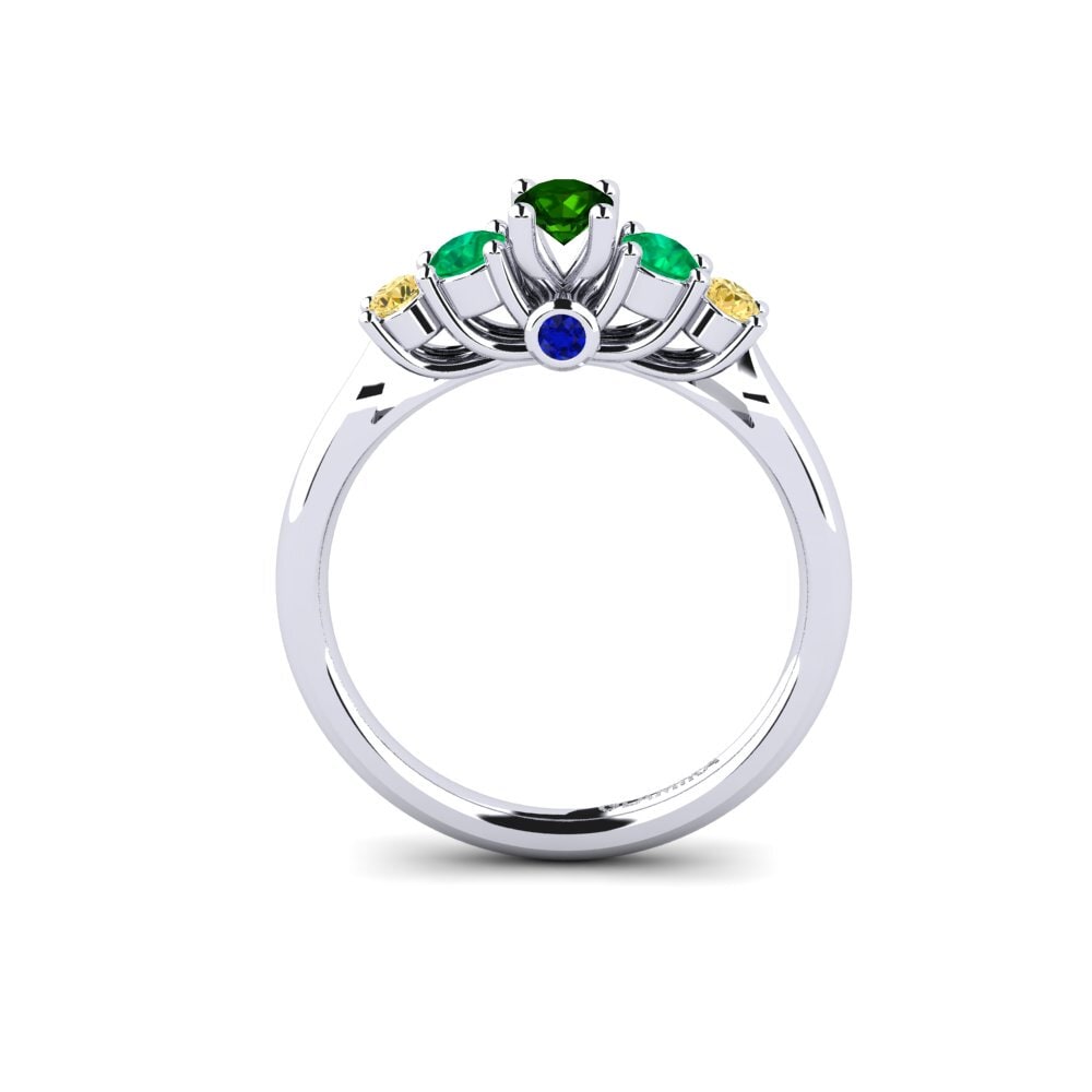 18ct White Gold Green Tourmaline Engagement Ring Sadie 0.16 crt