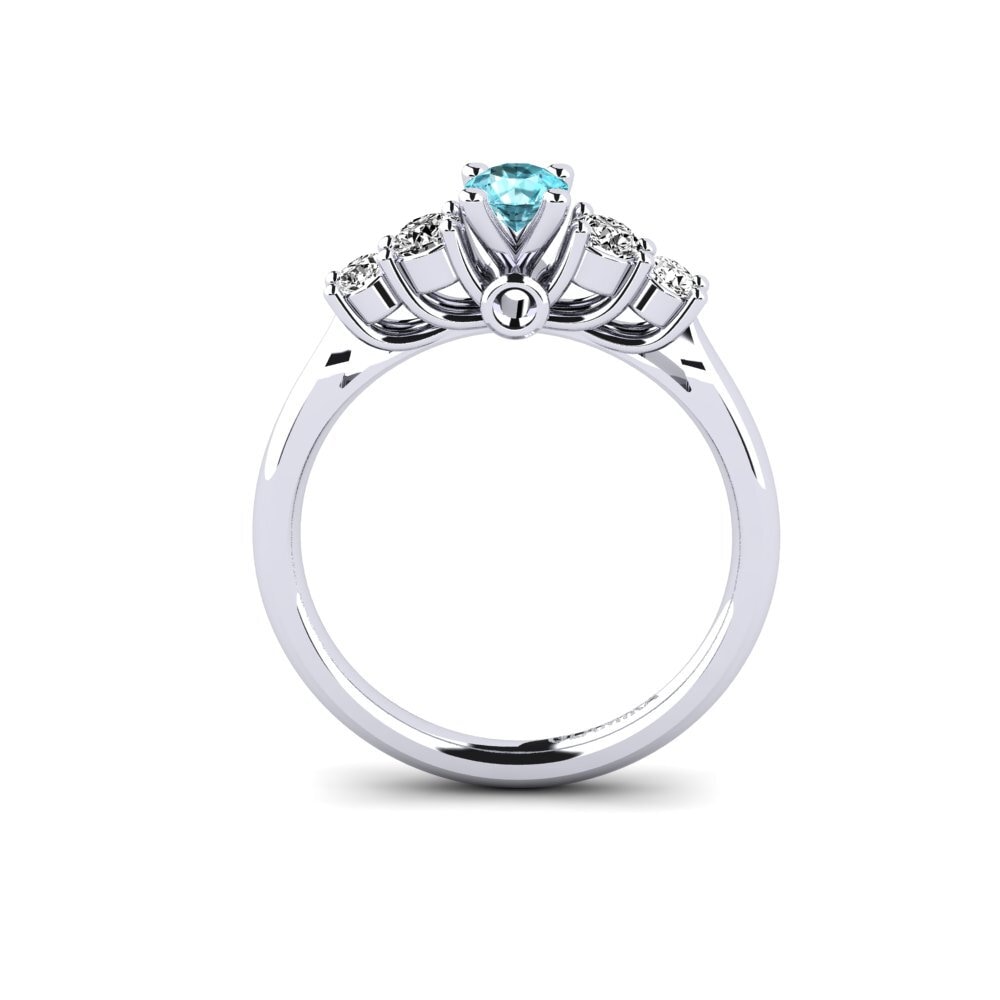 Blue Zircon Engagement Ring Sadie 0.25 crt