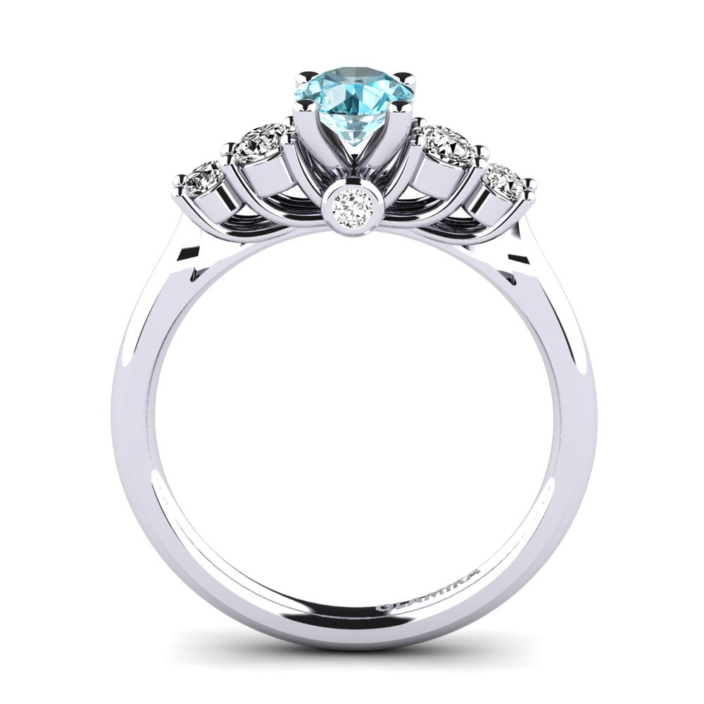 Blue Zircon Engagement Ring Sadie