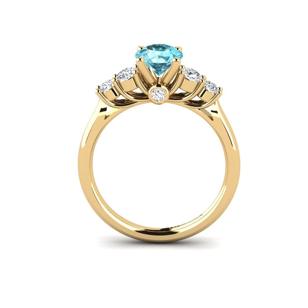 Blue Zircon Engagement Ring Sadie 0.8 crt