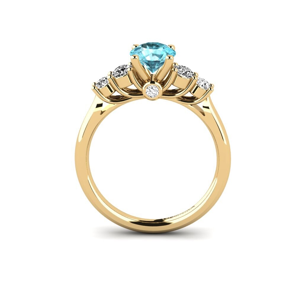 Blue Zircon Engagement Ring Sadie 0.8 crt