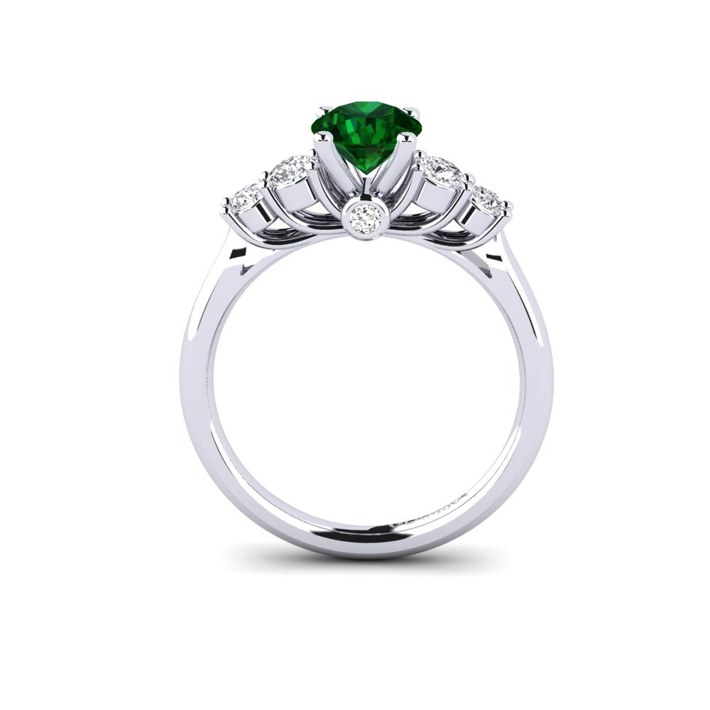 White Silver Tsavorite Engagement Ring Sadie 0.8 crt