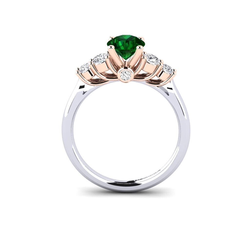 14ct White & Rose Gold Tsavorite Engagement Ring Sadie 0.8 crt