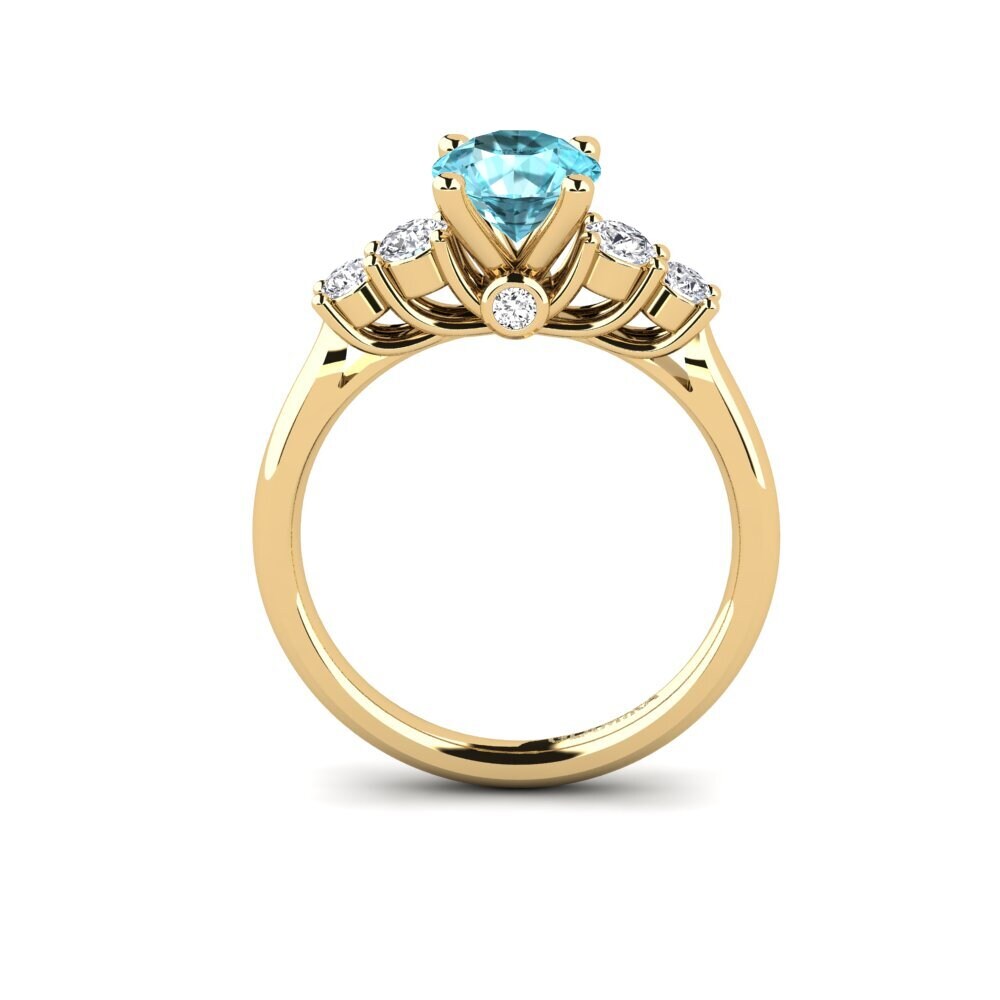 Blue Zircon Engagement Ring Sadie 1.0 crt