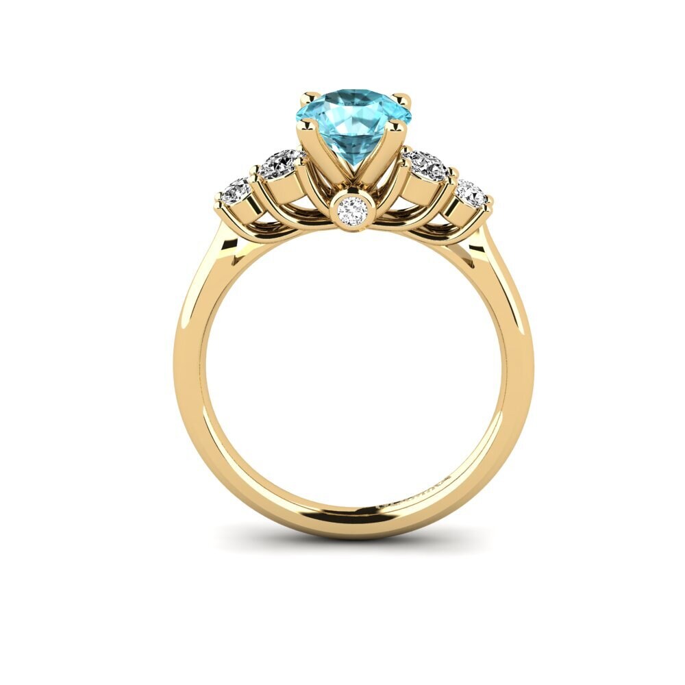 Blue Zircon Engagement Ring Sadie 1.0 crt