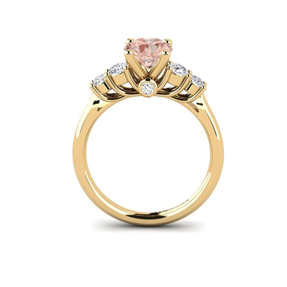 14ct Yellow Gold Morganite Engagement Ring Sadie 1.0 crt