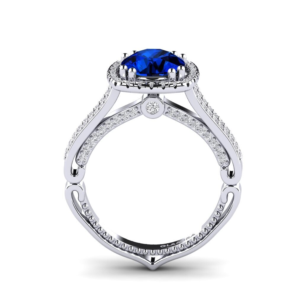 Sapphire (Lab Created) Engagement Ring Saffronia