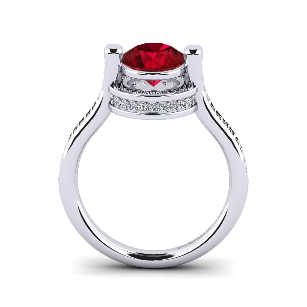 Red Zirconia Engagement Ring Salamis