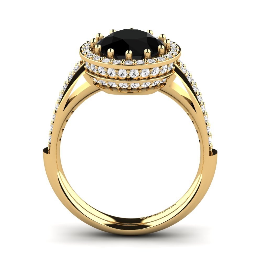 14k Oro Amarillo Anillo de compromiso Salerno