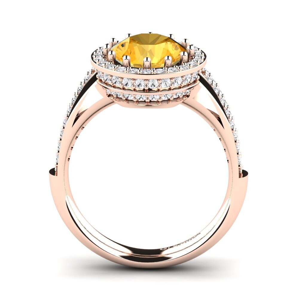 18k Oro Rosa Anillo de compromiso Salerno