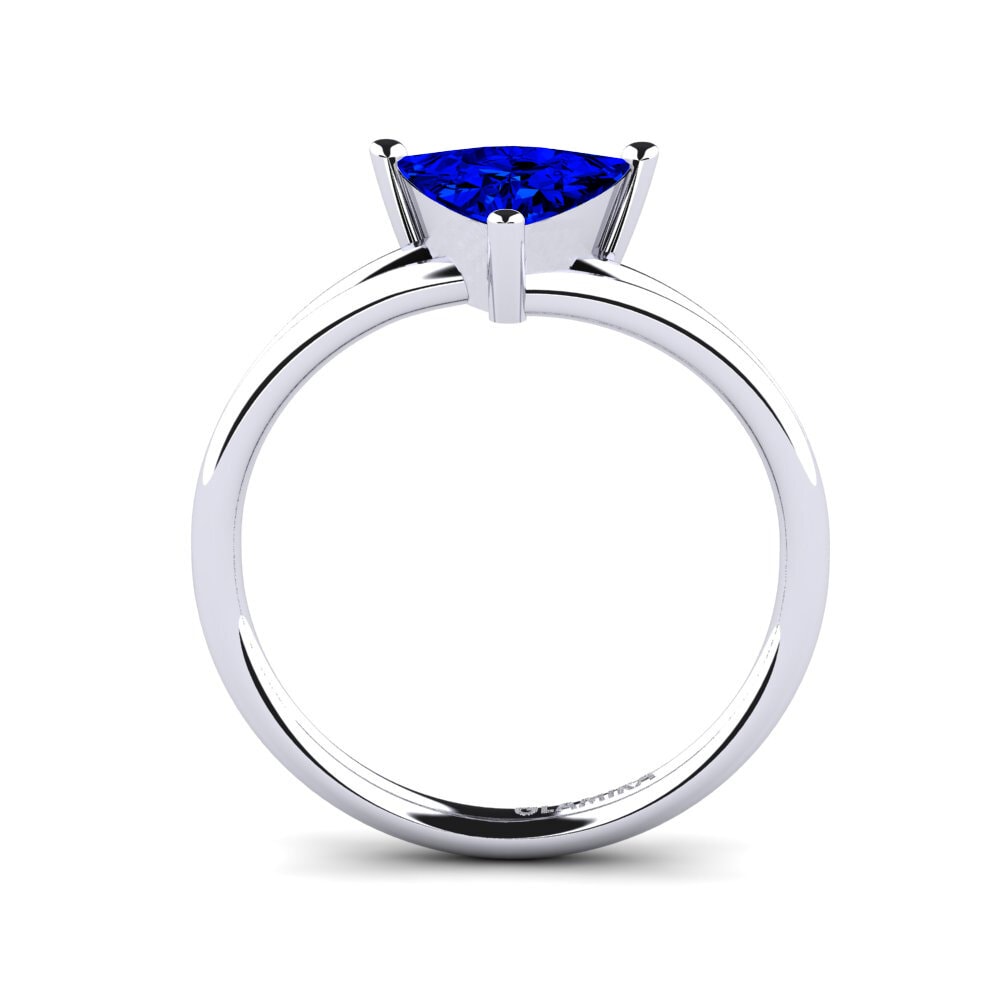 Trillion Sapphire (Lab Created) Engagement Ring Saletta