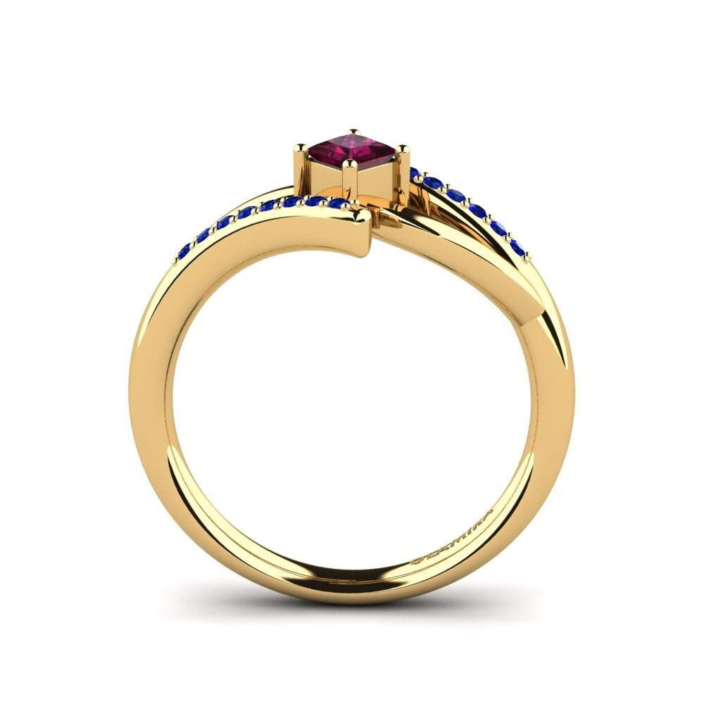 14ct Yellow Gold Rhodolite Garnet Engagement Ring Samar
