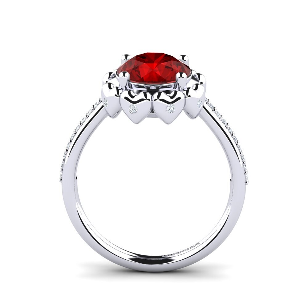 Ruby (Lab Created) Engagement Ring Samina