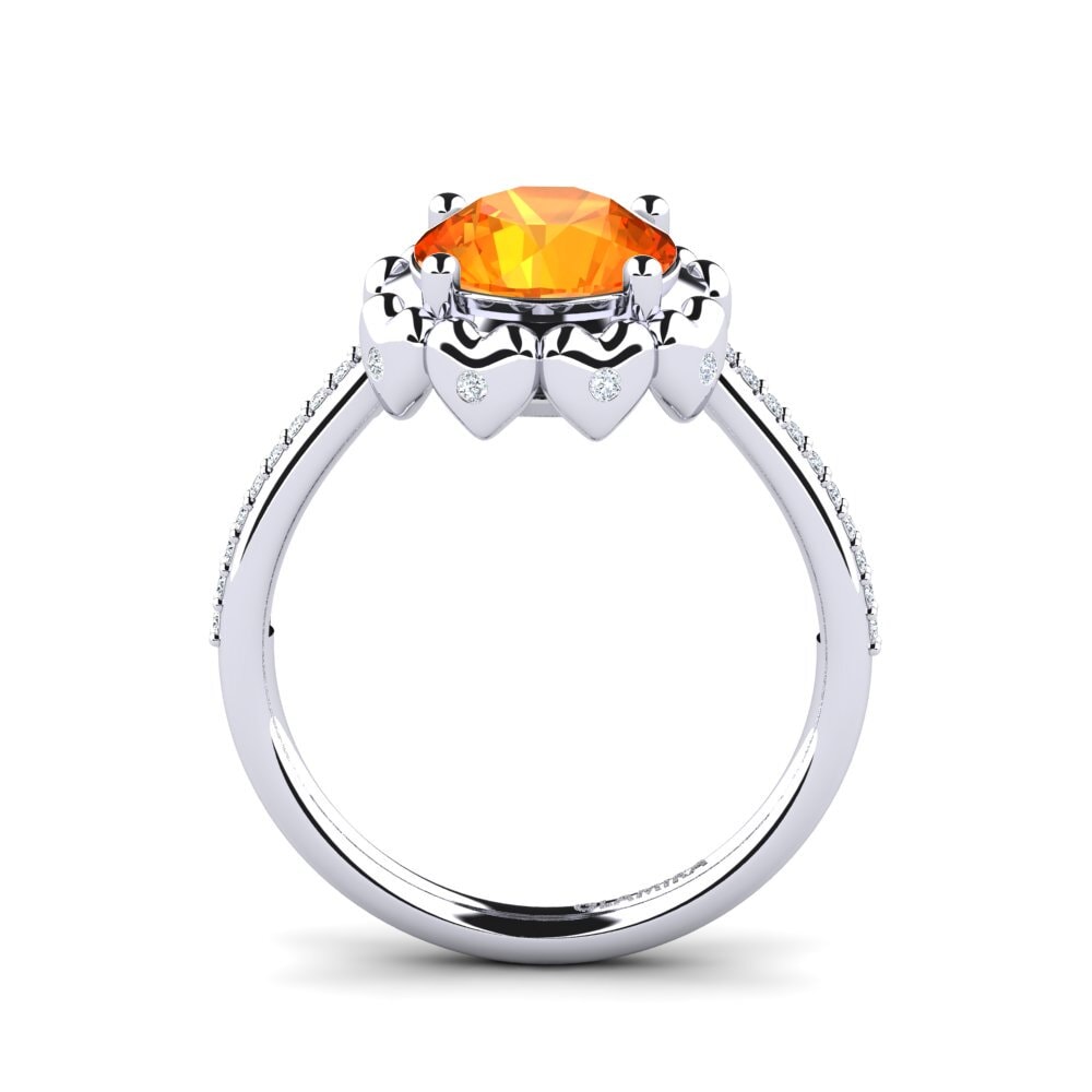 Zafiro Naranja Anillo de compromiso Samina