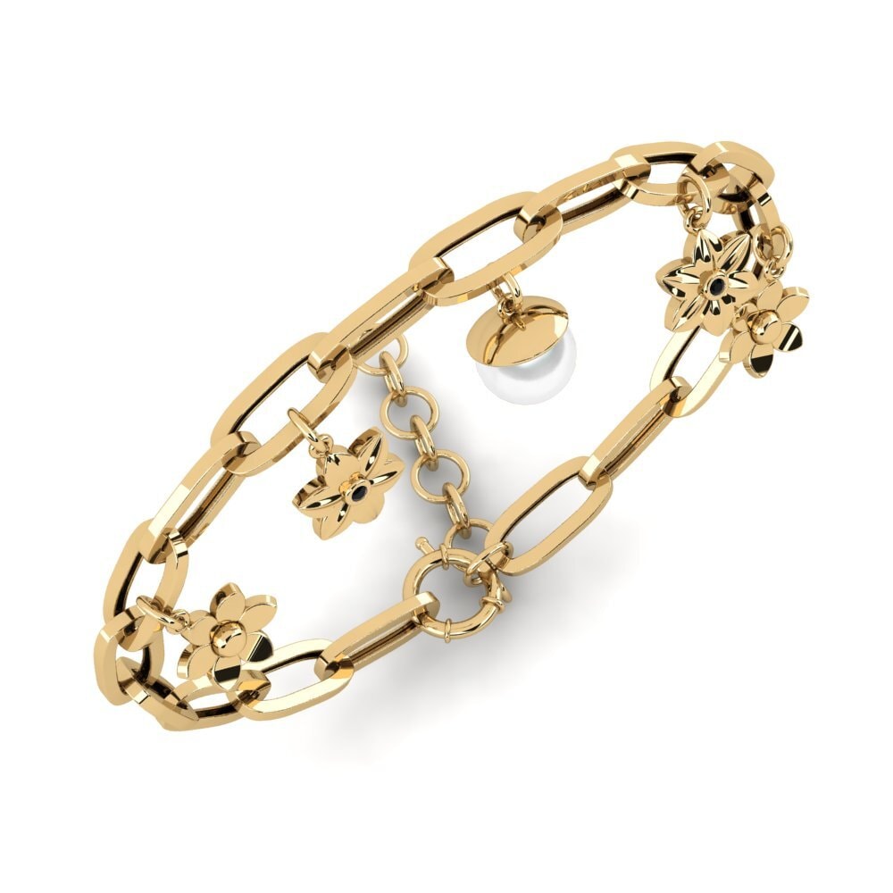 Round Black Diamond Paperclip Bracelet Sanin