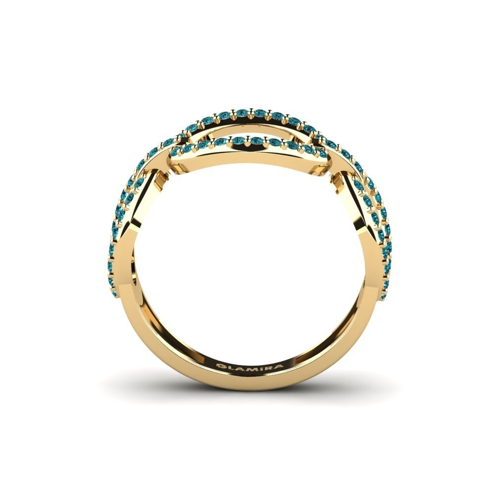 Diamante Azul Anel Sanje