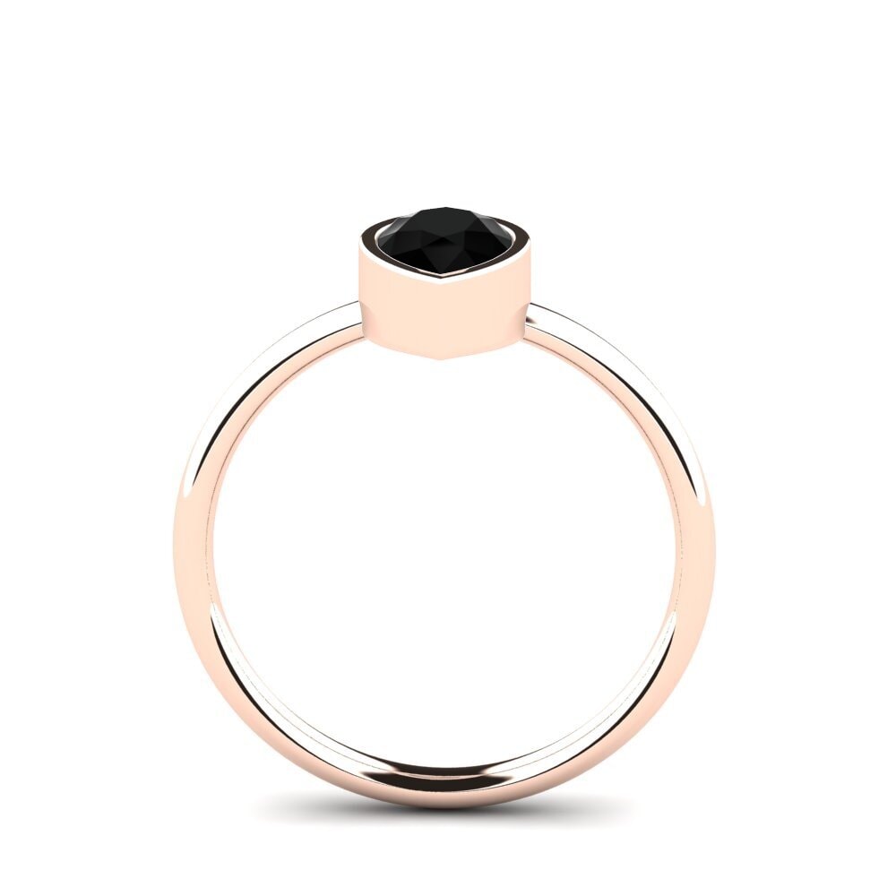 14ct Rose Gold Black Onyx Engagement Ring Sanny