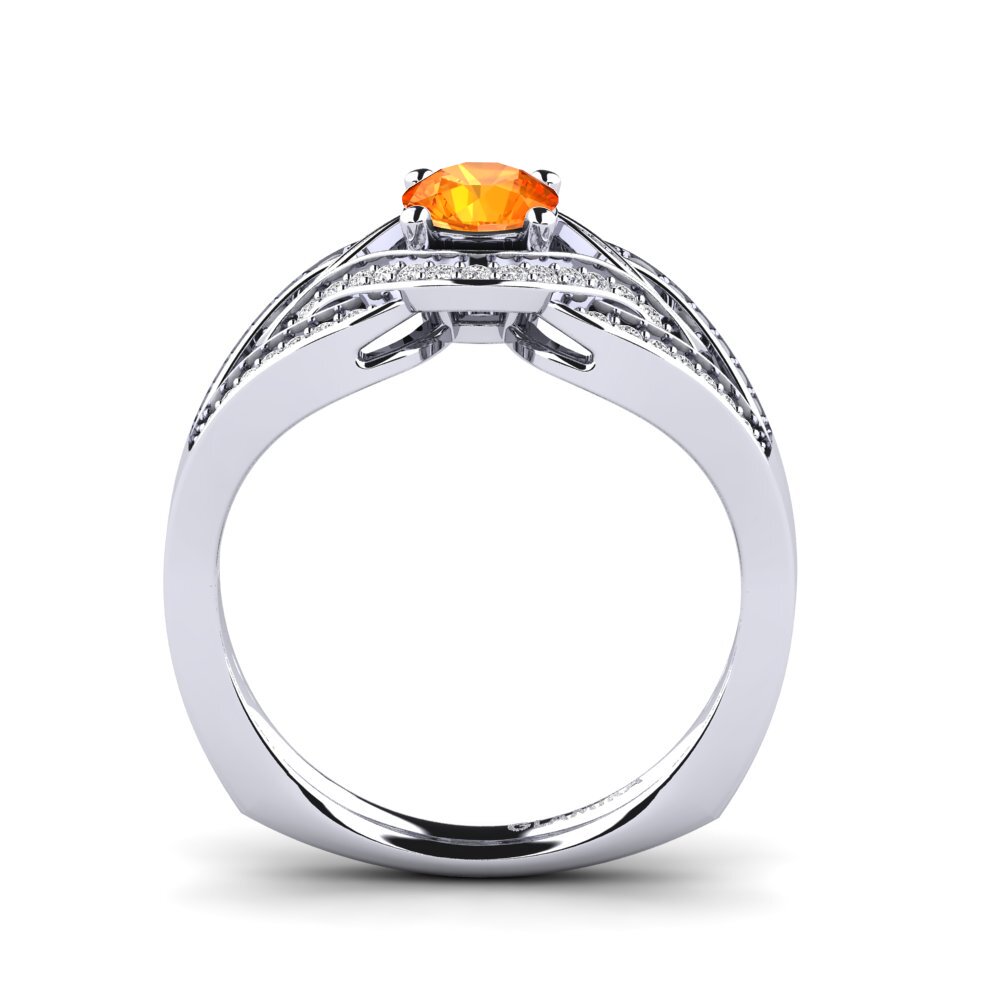 Orange Sapphire Engagement Ring Santa