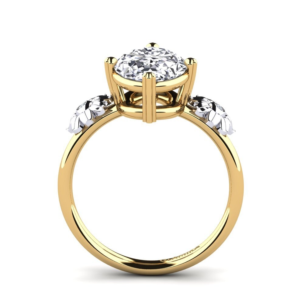 375 Gelb & Weißgold Verlobungsring Saona