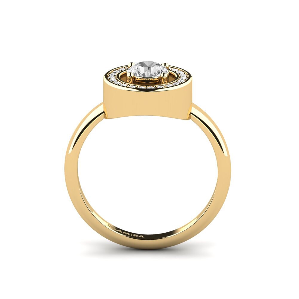 Zafiro blanco Anillo de compromiso Sarele