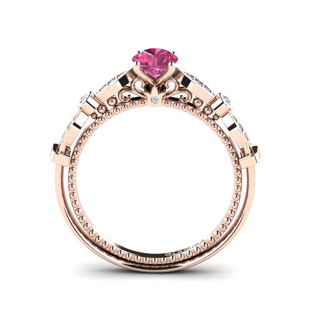 Pink Tourmaline Engagement Ring Sariel
