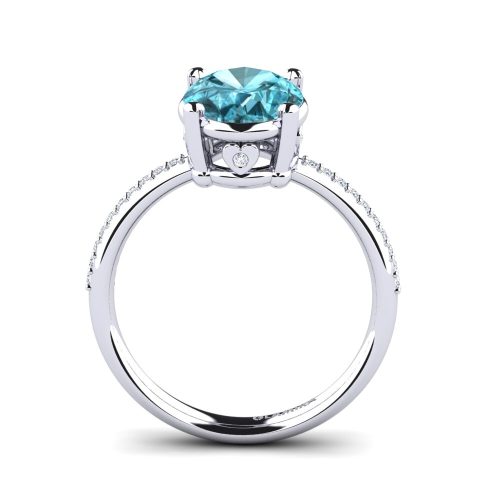 Blue Zircon Engagement Ring Sarolta