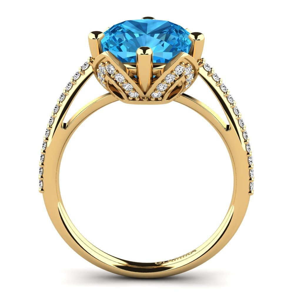 Cojín Topacio azul Anillo Satinka