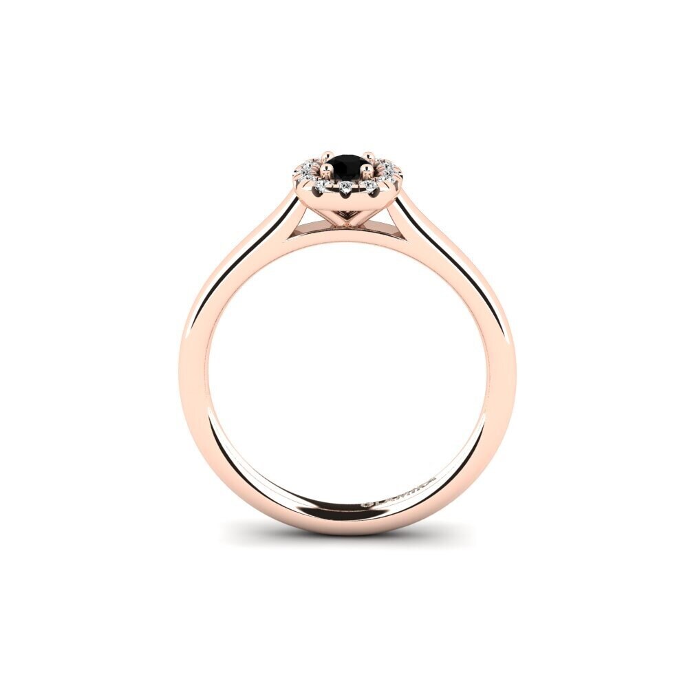 14ct Rose Gold Black Onyx Engagement Ring Savanna