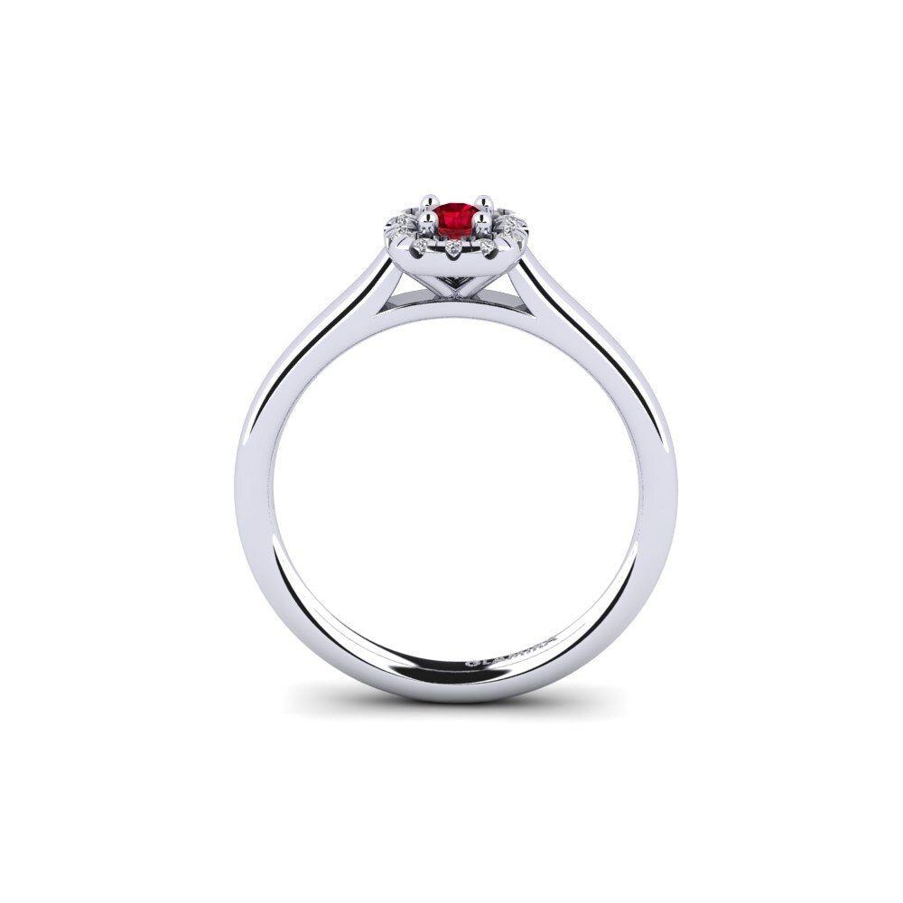 Circonita Roja Anillo de compromiso Savanna 0.1 crt