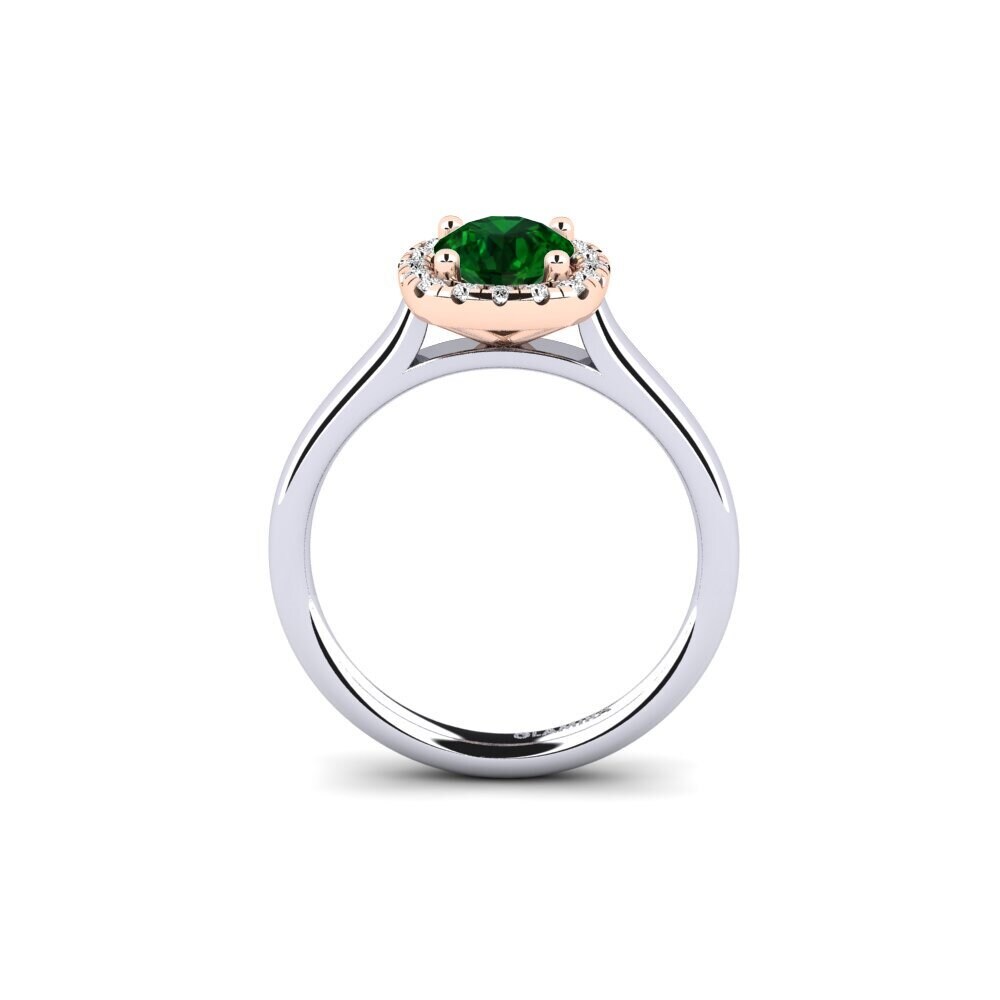 14ct White & Rose Gold Tsavorite Engagement Ring Savanna 0.8 crt