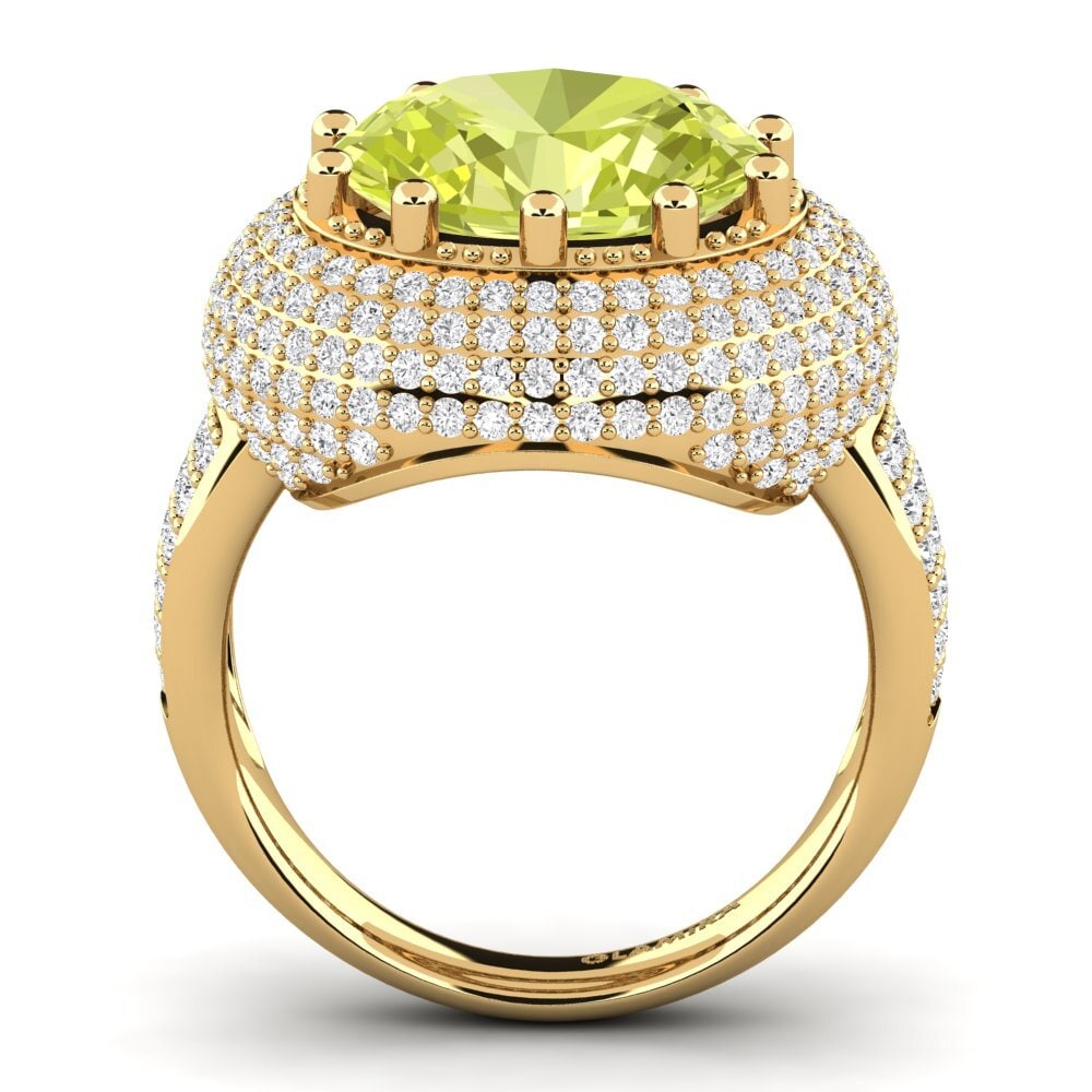 14k Oro Amarillo Anillo de compromiso Sayantika