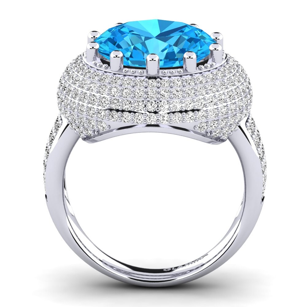 Topacio azul Anillo de compromiso Sayantika